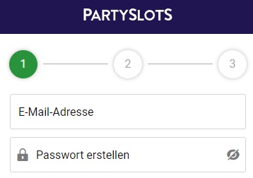 PartySlots Registrierung