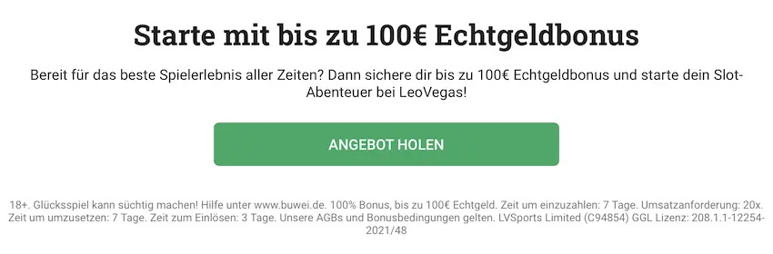 LeoVegas Slots Bonus 