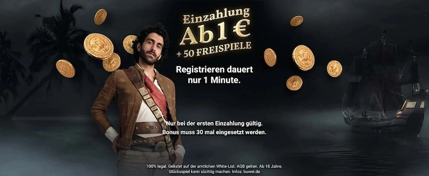 JackpotPiraten Casino mit 1 Euro Einzahlung