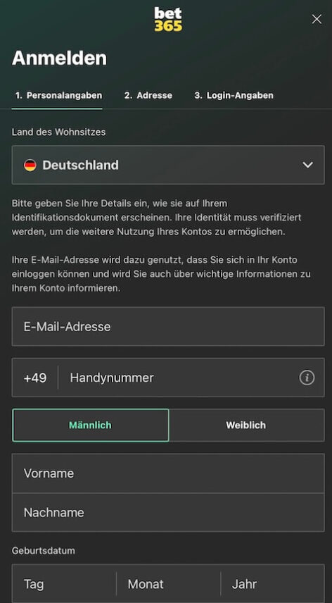 Bet365 Slots Registrierung
