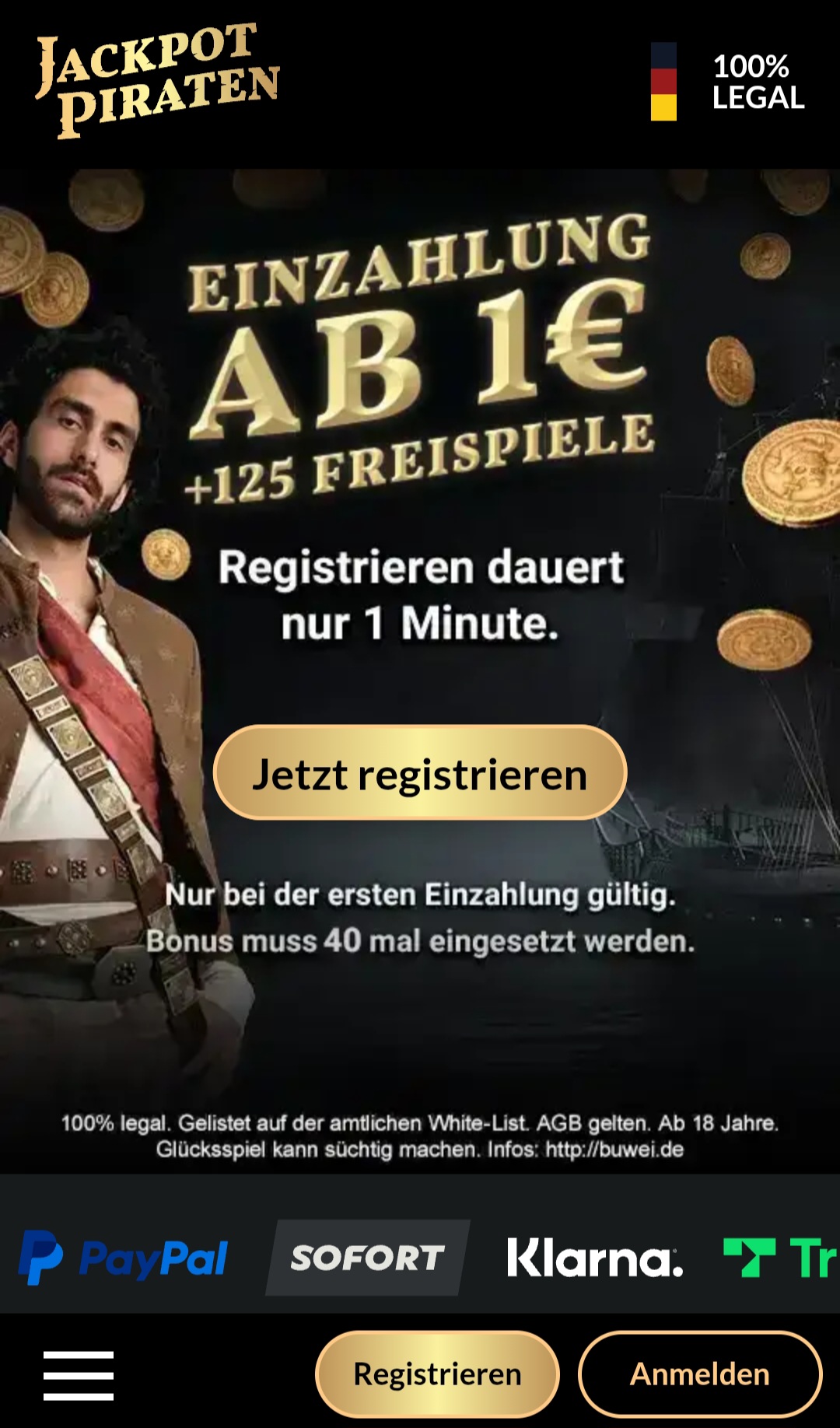 jackpotpiraten 1 euro casino