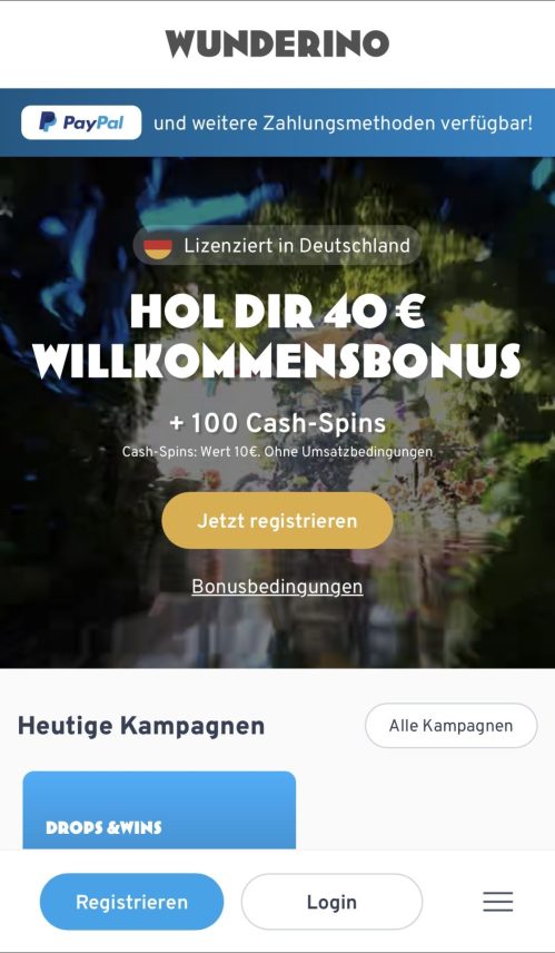 Wunderino Paysafecard Casino